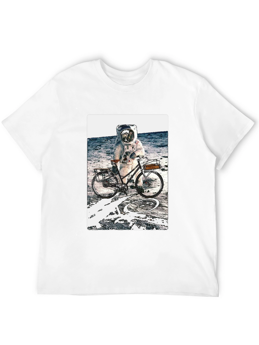 Astronaut on Bike Graphic Tee - Outer Space T-Shirt