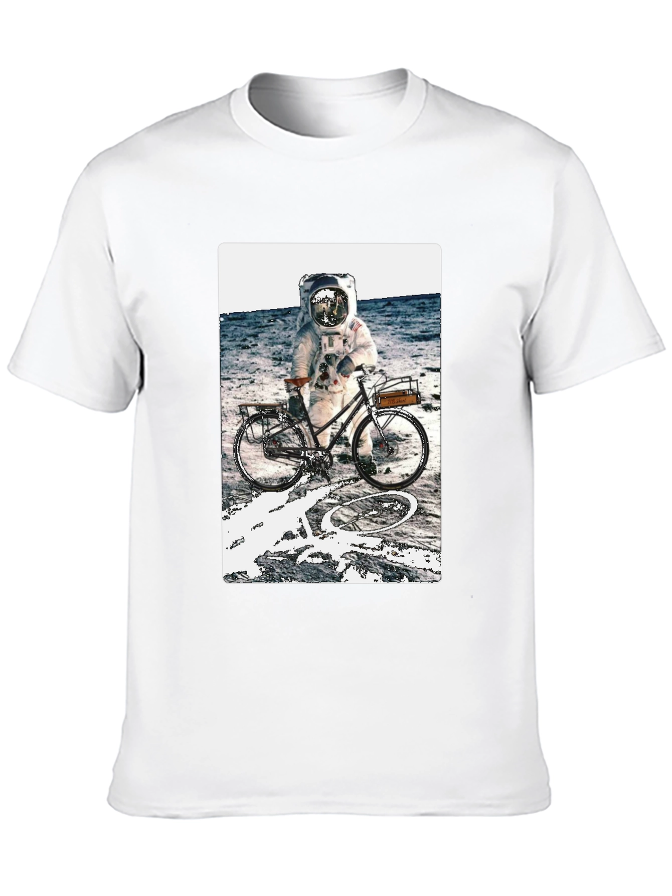 Astronaut on Bike Graphic Tee - Outer Space T-Shirt