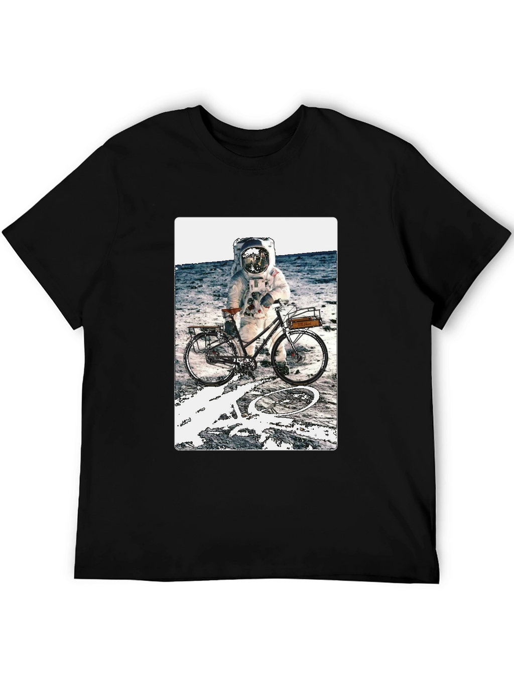 Astronaut on Bike Graphic Tee - Outer Space T-Shirt