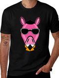 Cool Pink Donkey Black T-Shirt