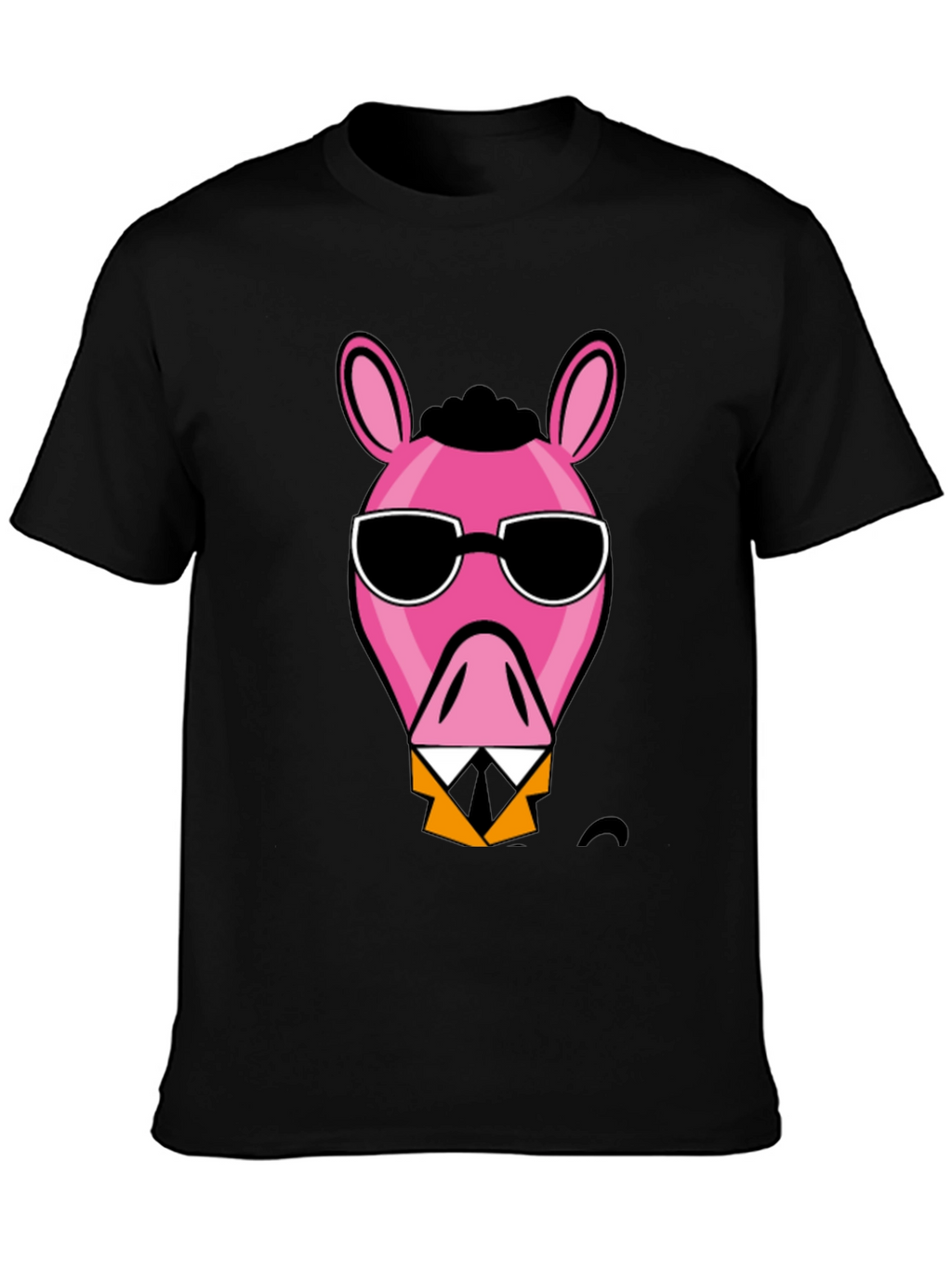 Cool Pink Donkey Black T-Shirt