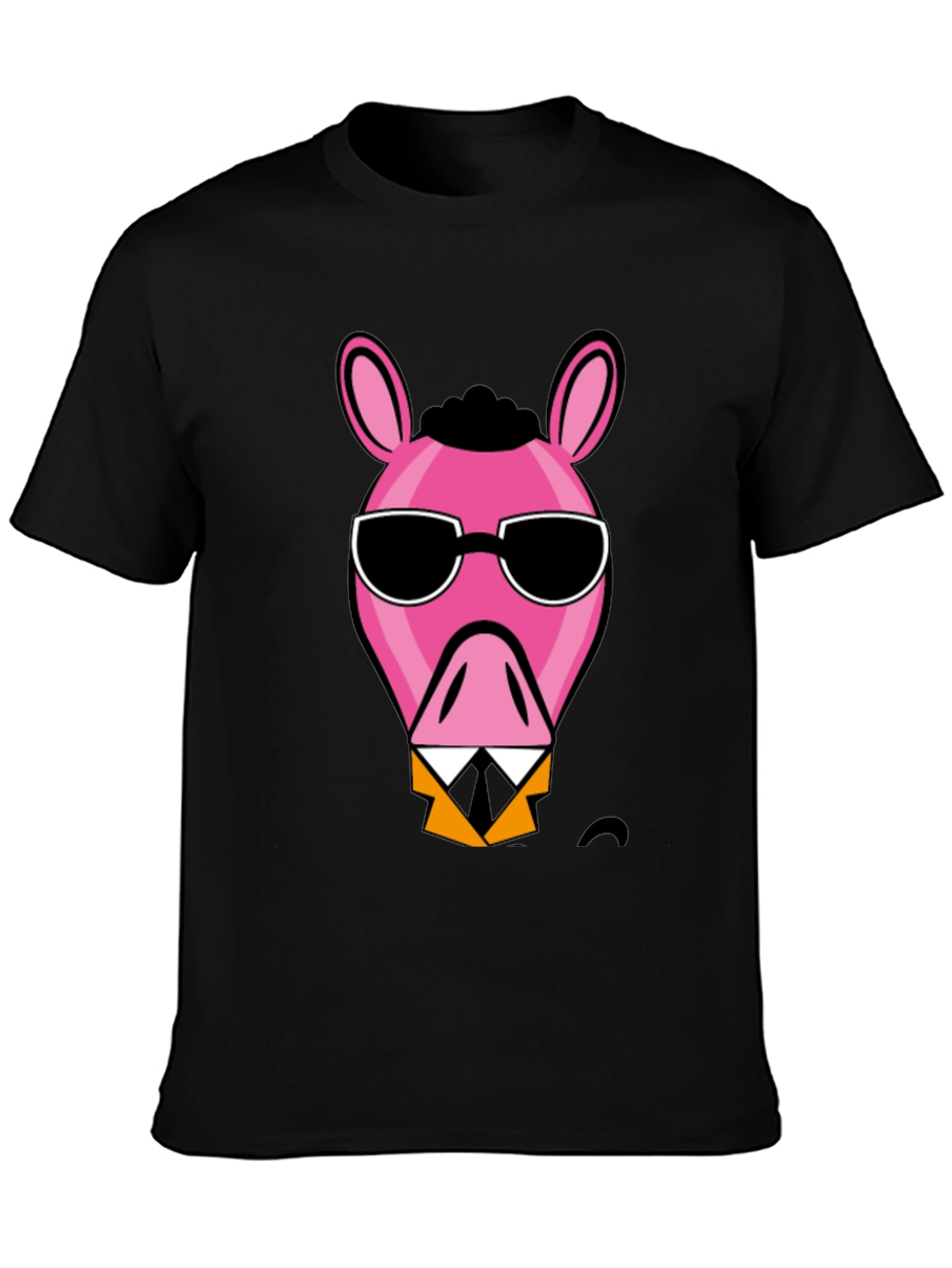 Cool Pink Donkey Black T-Shirt