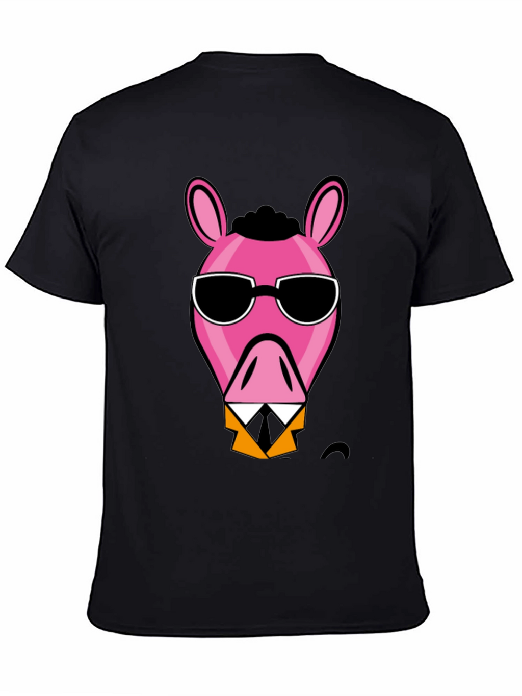 Cool Pink Donkey Black T-Shirt