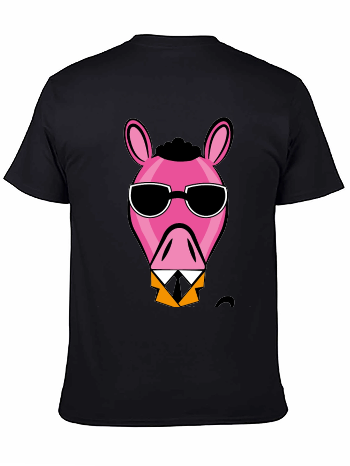 Cool Pink Donkey Black T-Shirt