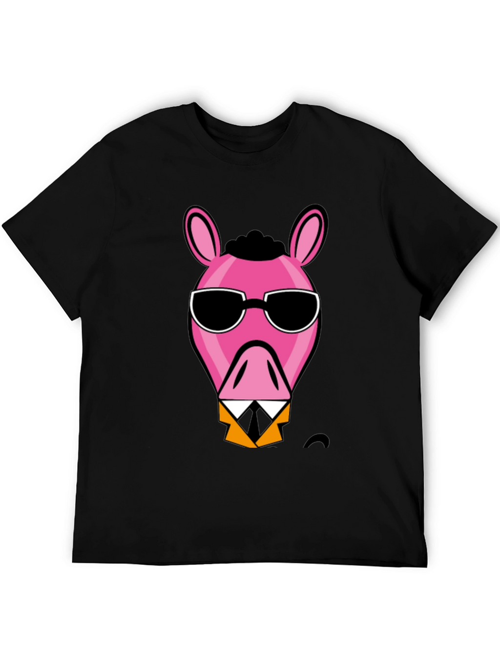 Cool Pink Donkey Black T-Shirt