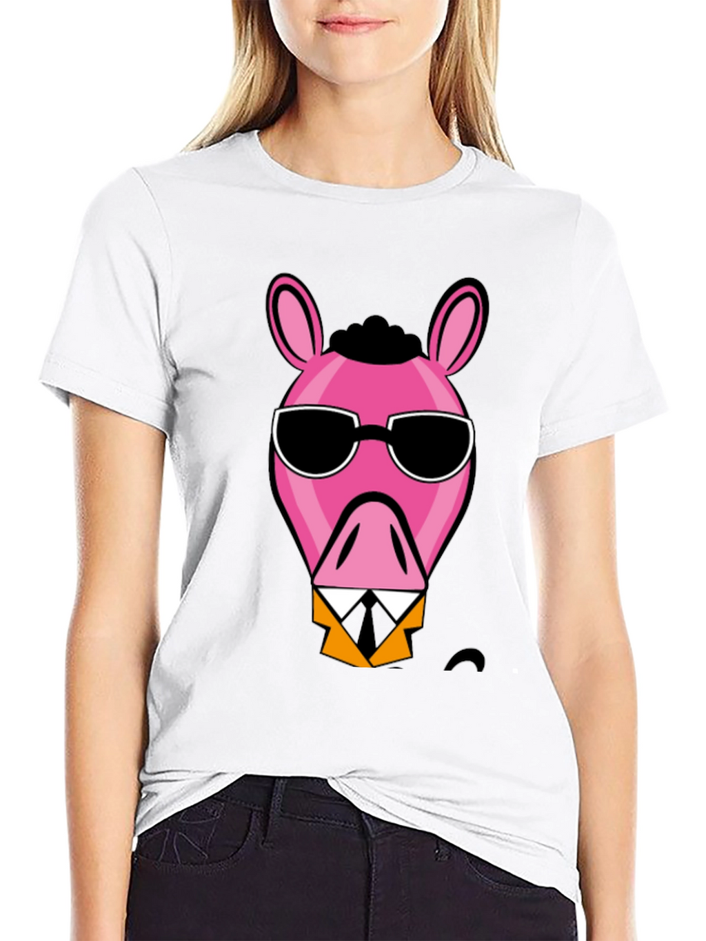 Cool Pink Donkey Black T-Shirt