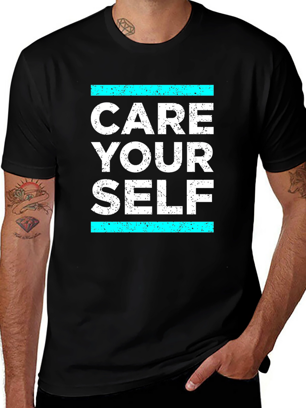 Care Your Self T-Shirt - Black Graphic Tee