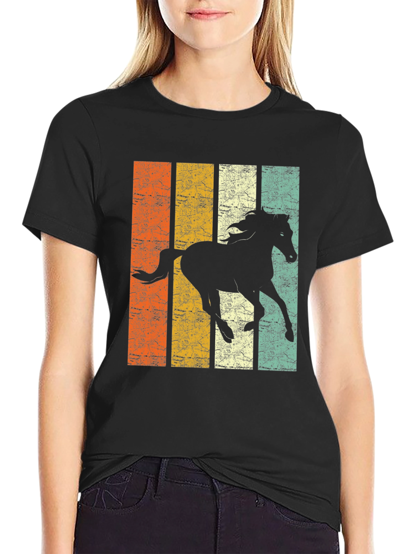 Vintage Horse Graphic Tee - Black