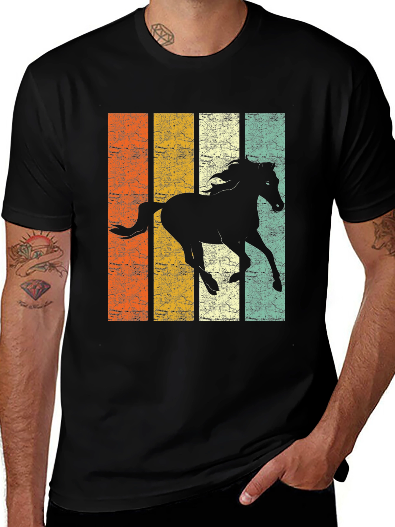 Vintage Horse Graphic Tee - Black