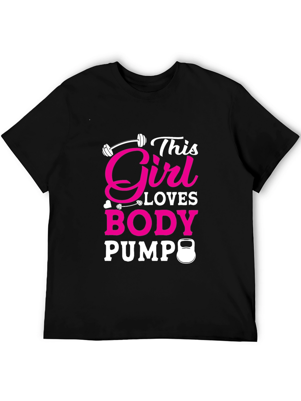 Girl Loves Body Pump Black T-Shirt Fitness Workout