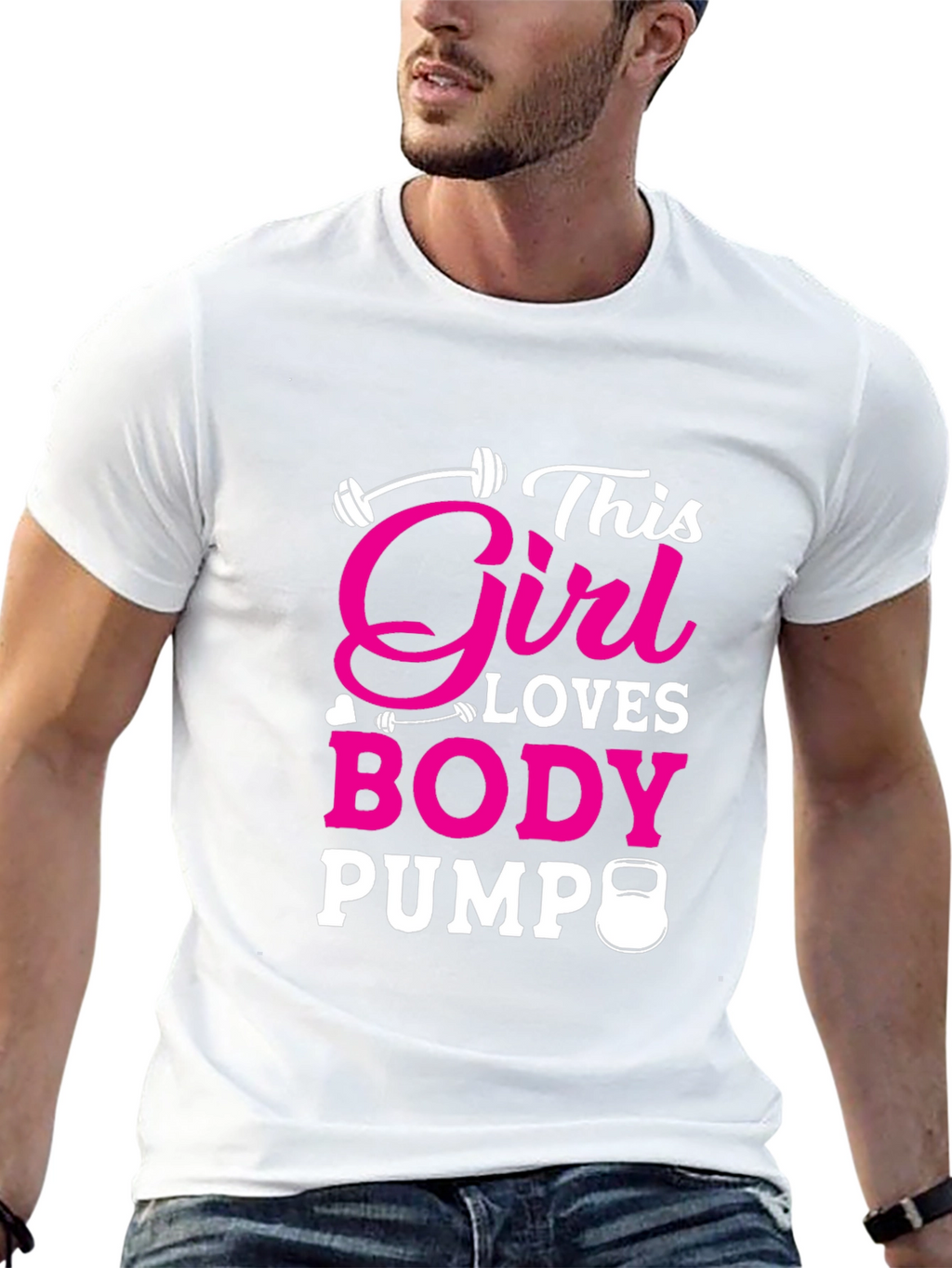 Girl Loves Body Pump Black T-Shirt Fitness Workout
