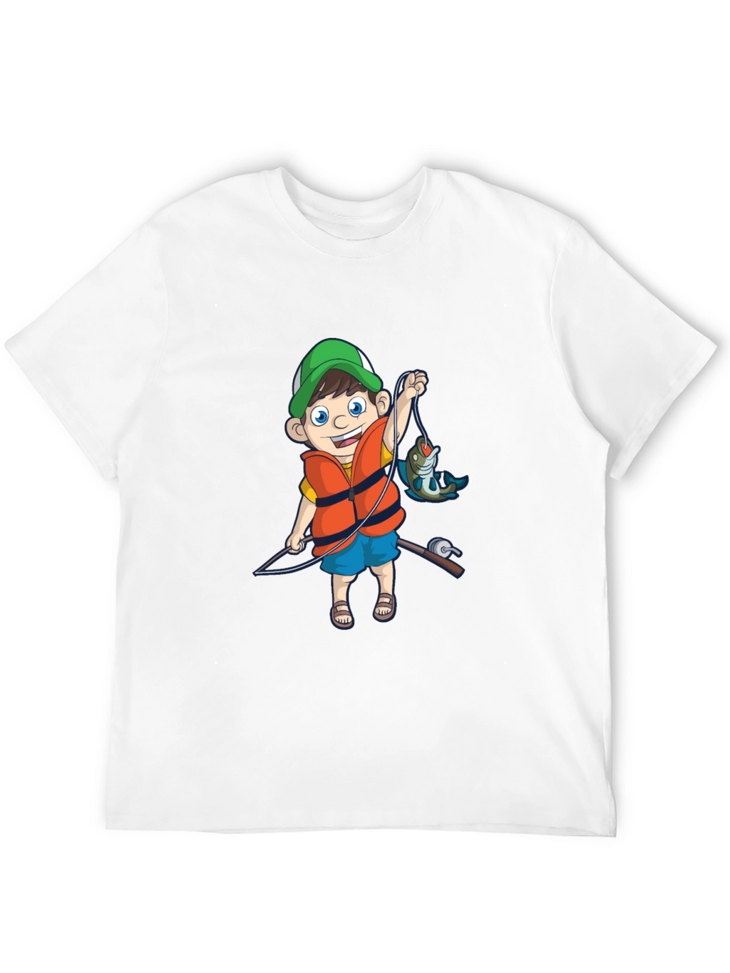 Cartoon Fisherman Graphic Tee