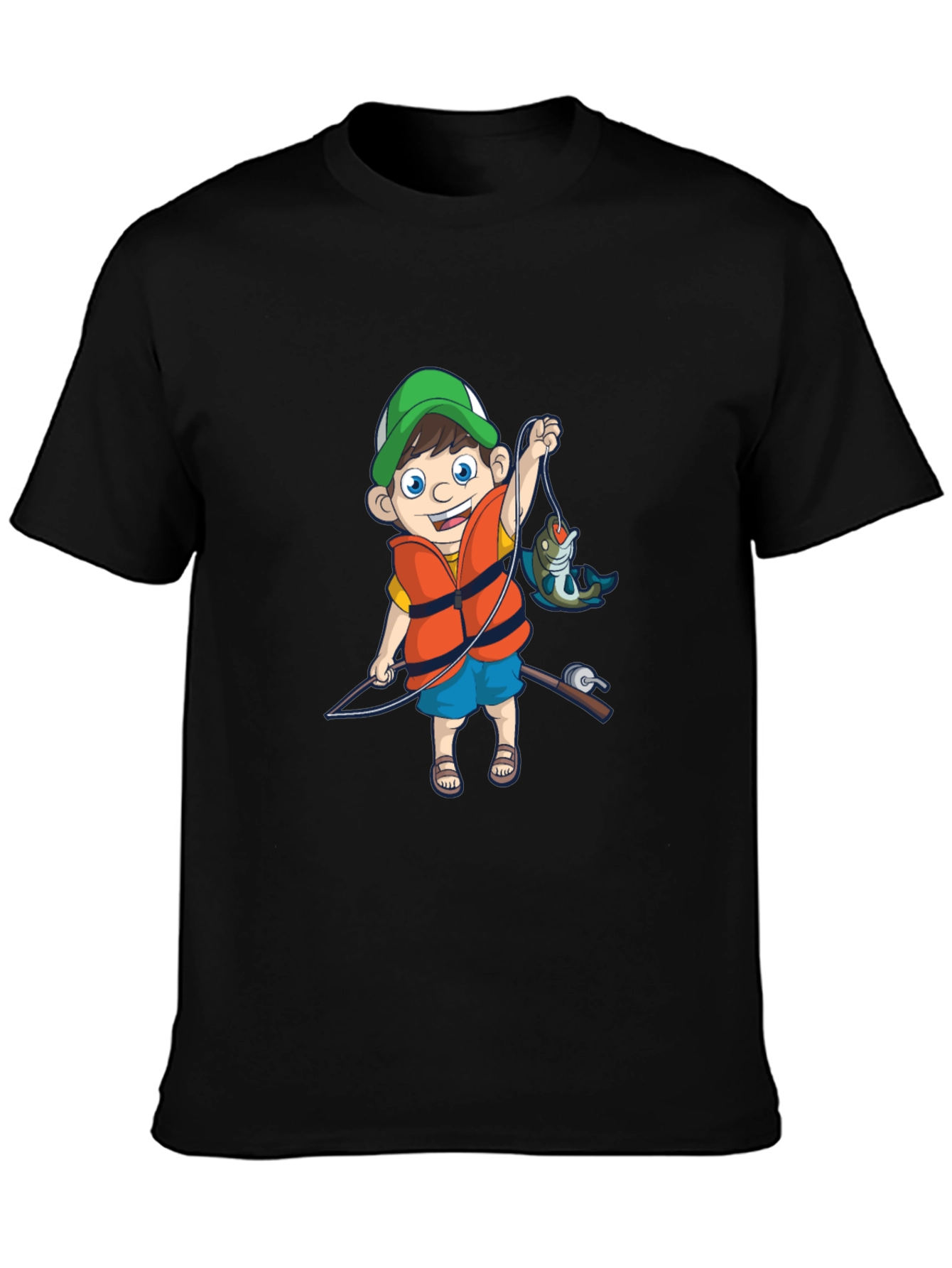 Cartoon Fisherman Graphic Tee
