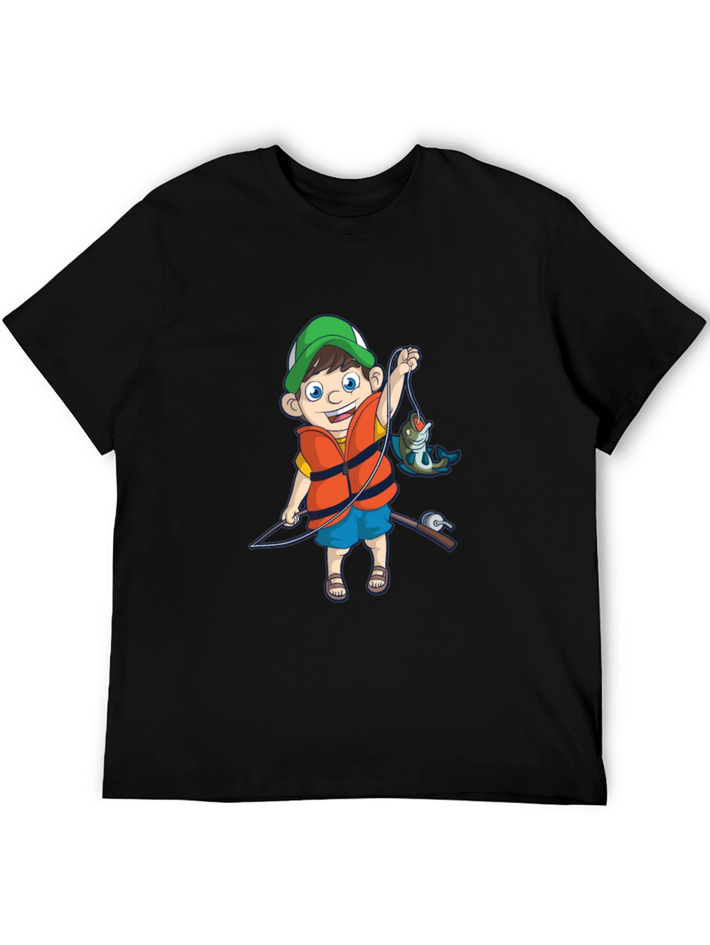 Cartoon Fisherman Graphic Tee