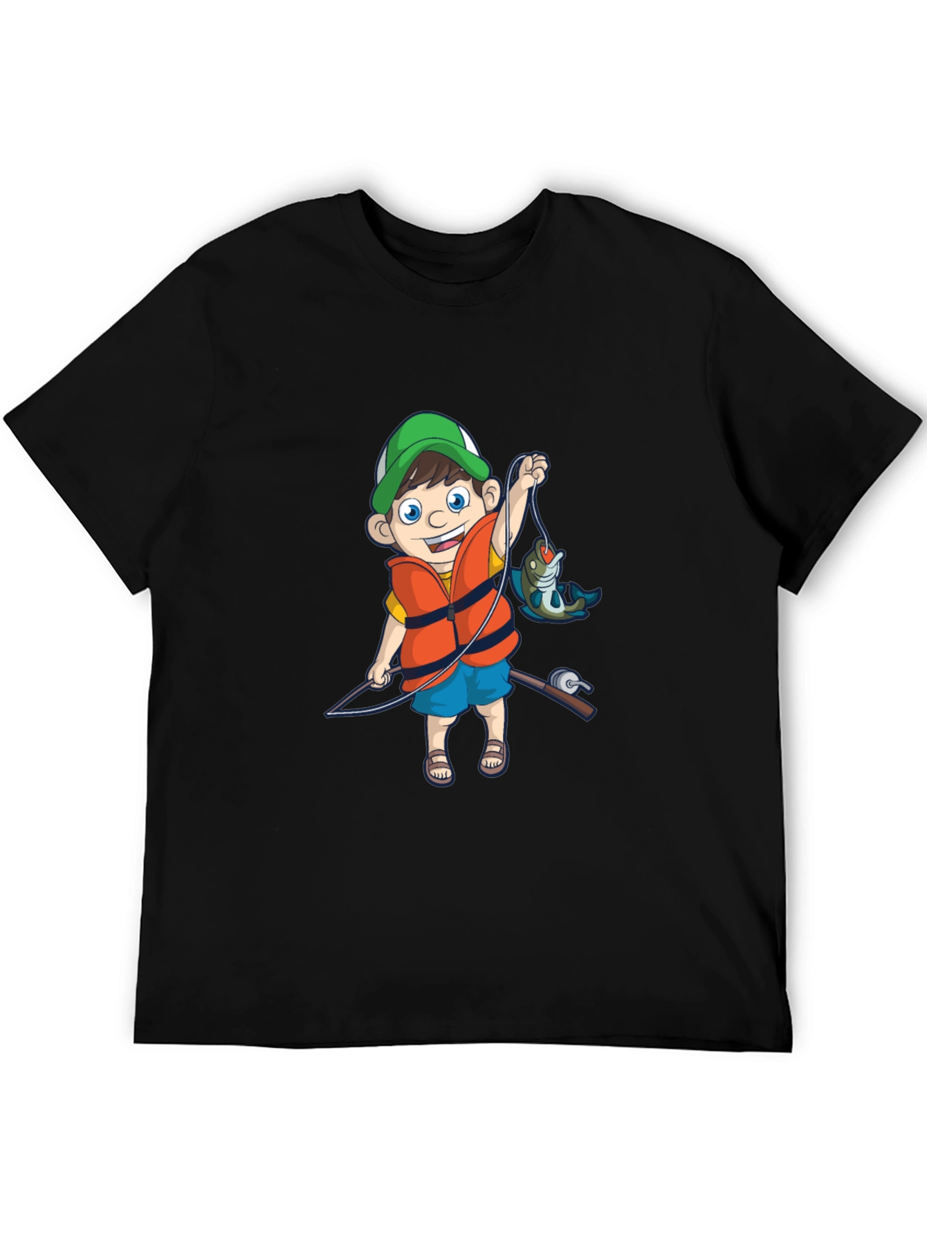 Cartoon Fisherman Graphic Tee