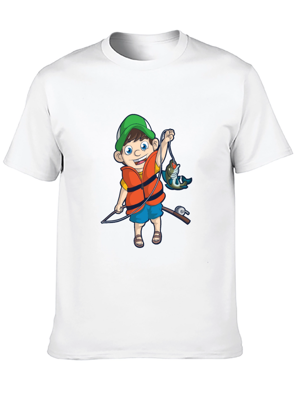 Cartoon Fisherman Graphic Tee