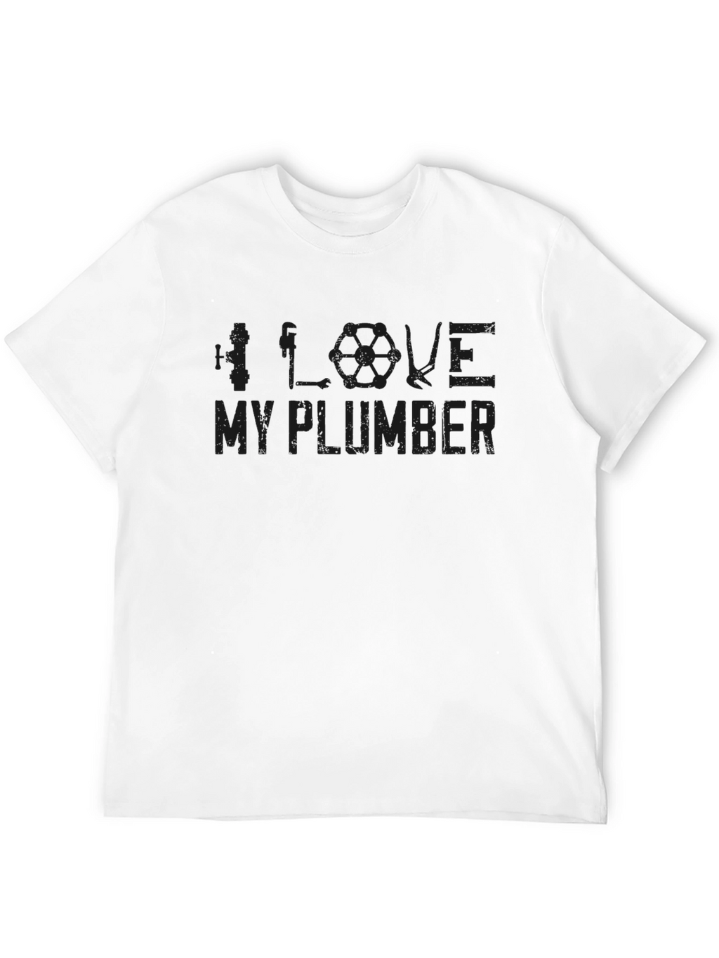 I Love My Plumber Black T-Shirt