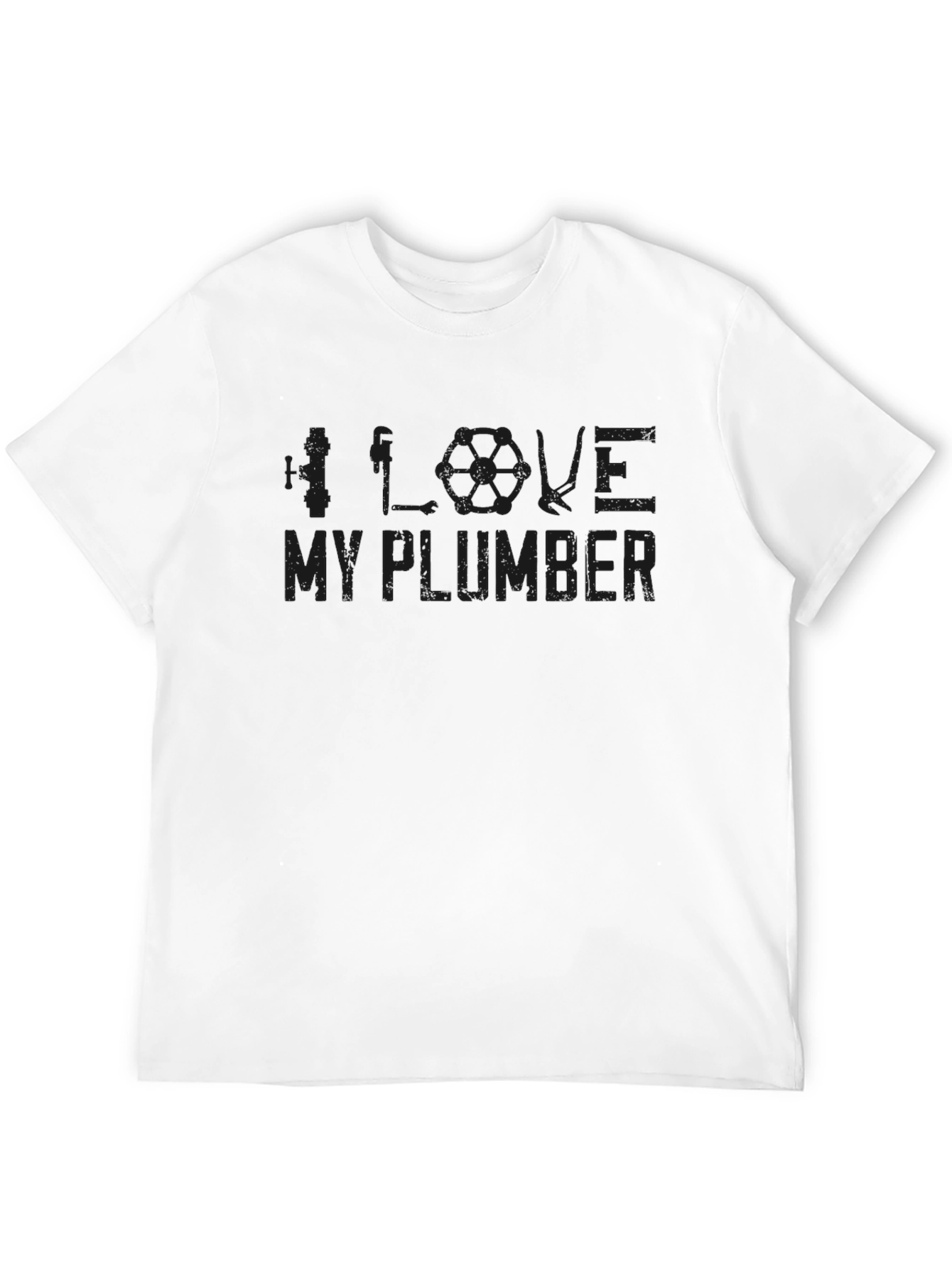 I Love My Plumber Black T-Shirt