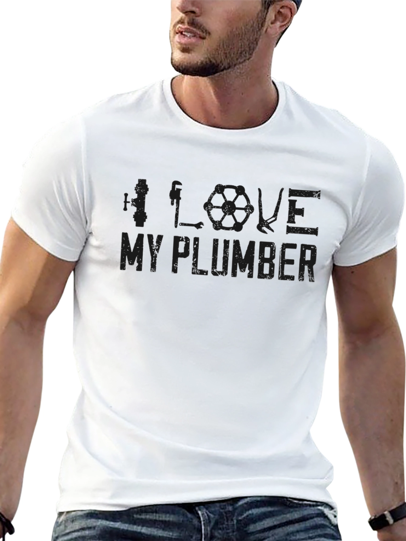 I Love My Plumber Black T-Shirt