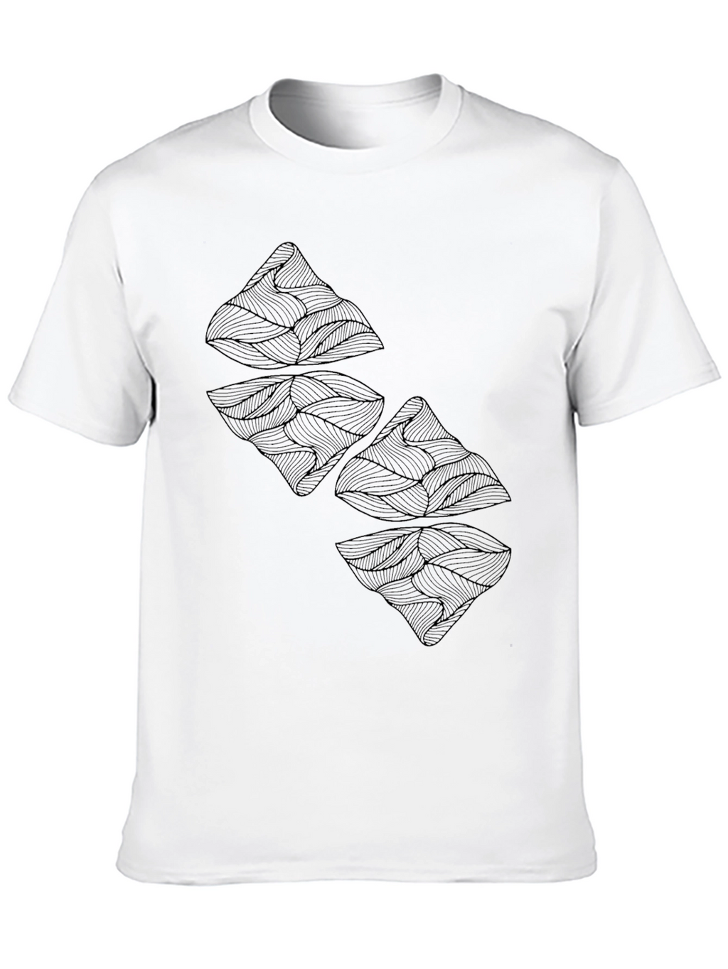 Abstract Mountain Graphic Tee - Black