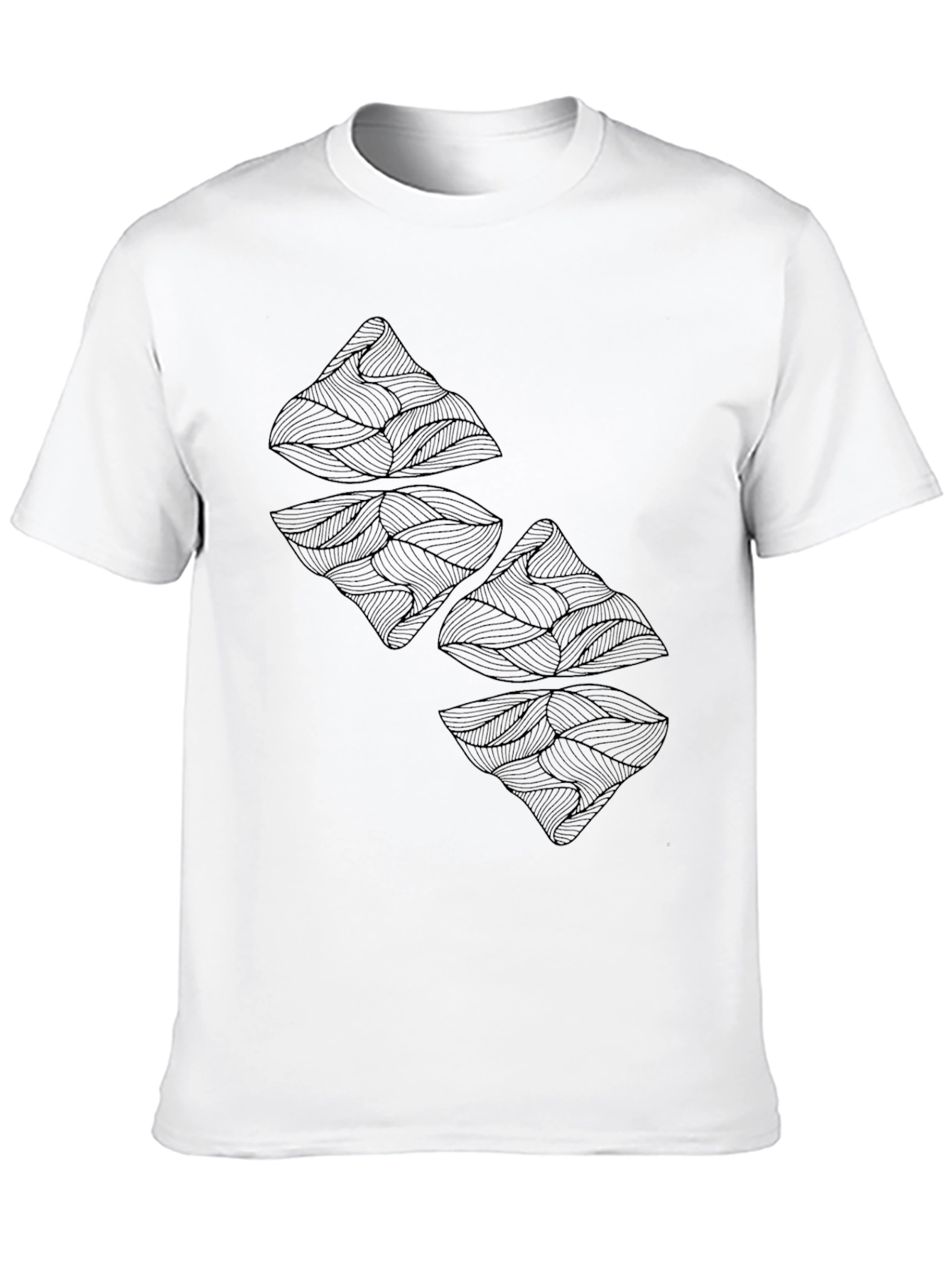 Abstract Mountain Graphic Tee - Black