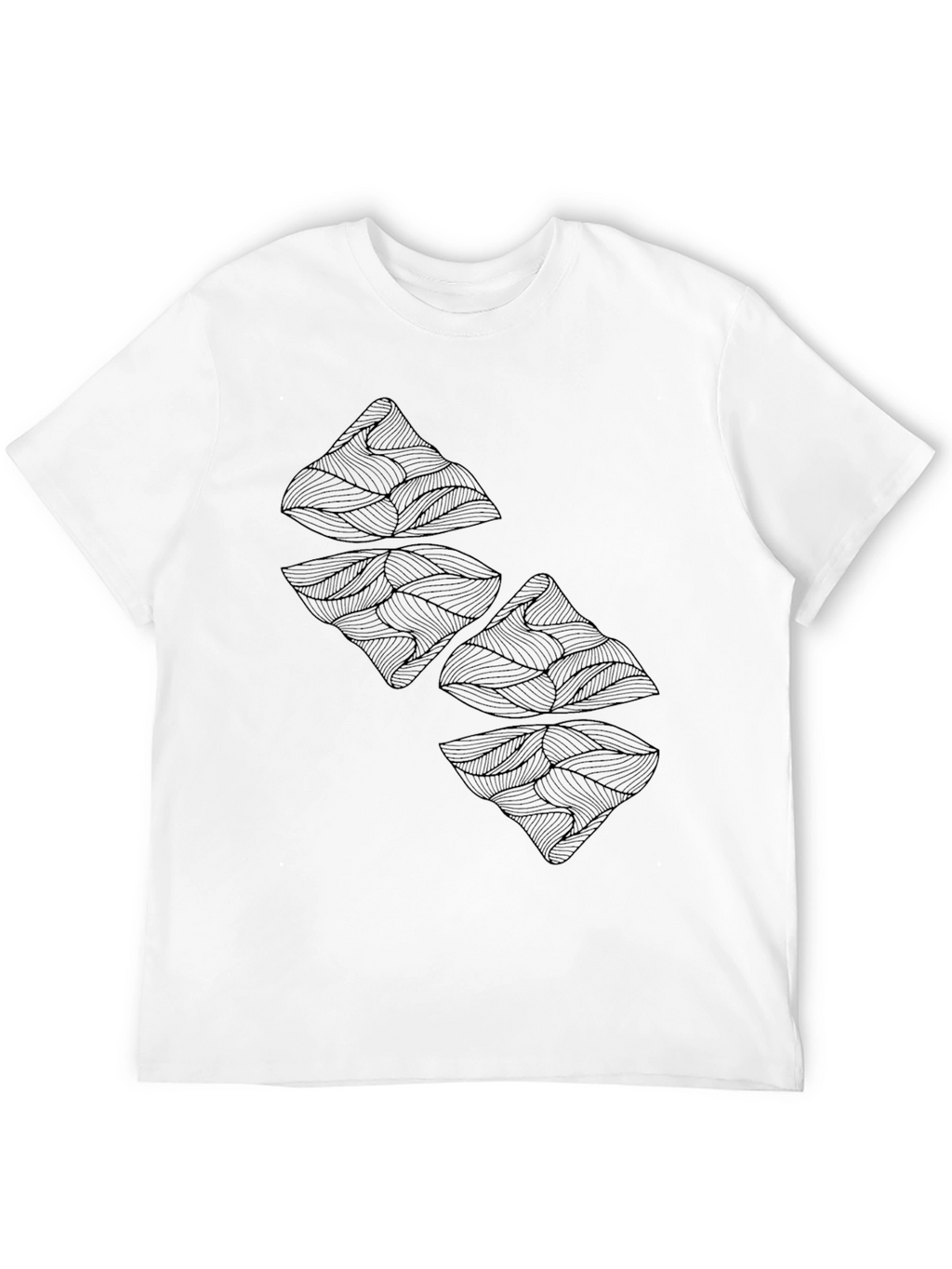 Abstract Mountain Graphic Tee - Black