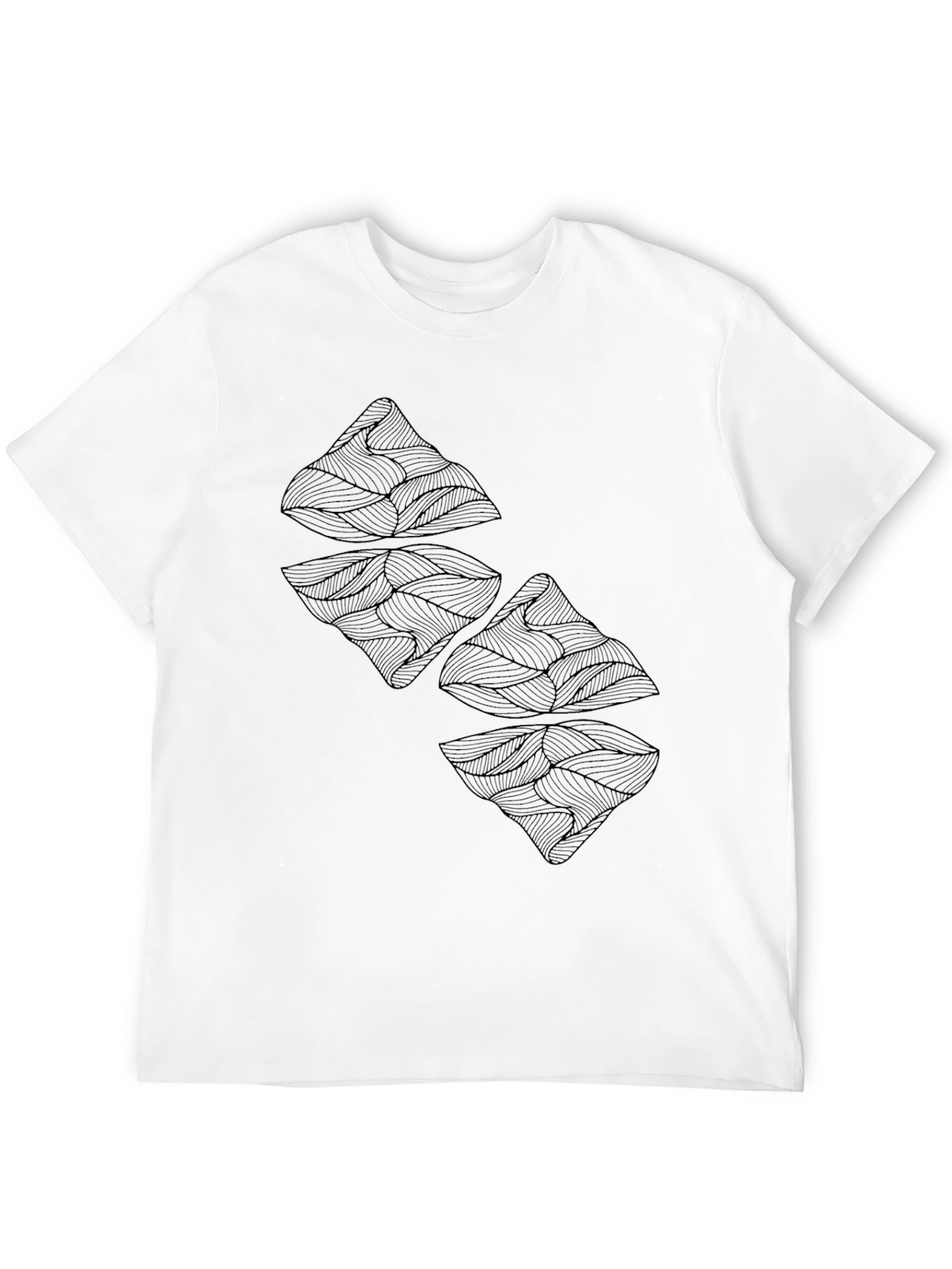 Abstract Mountain Graphic Tee - Black