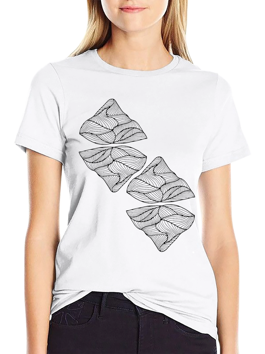 Abstract Mountain Graphic Tee - Black