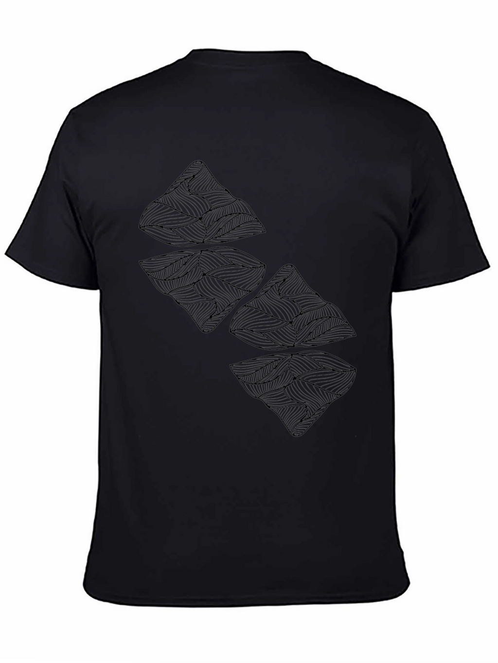 Abstract Mountain Graphic Tee - Black