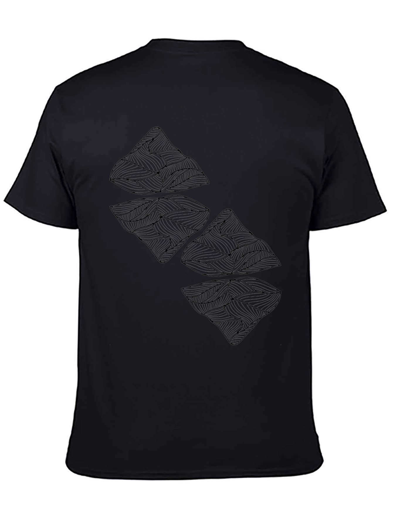 Abstract Mountain Graphic Tee - Black