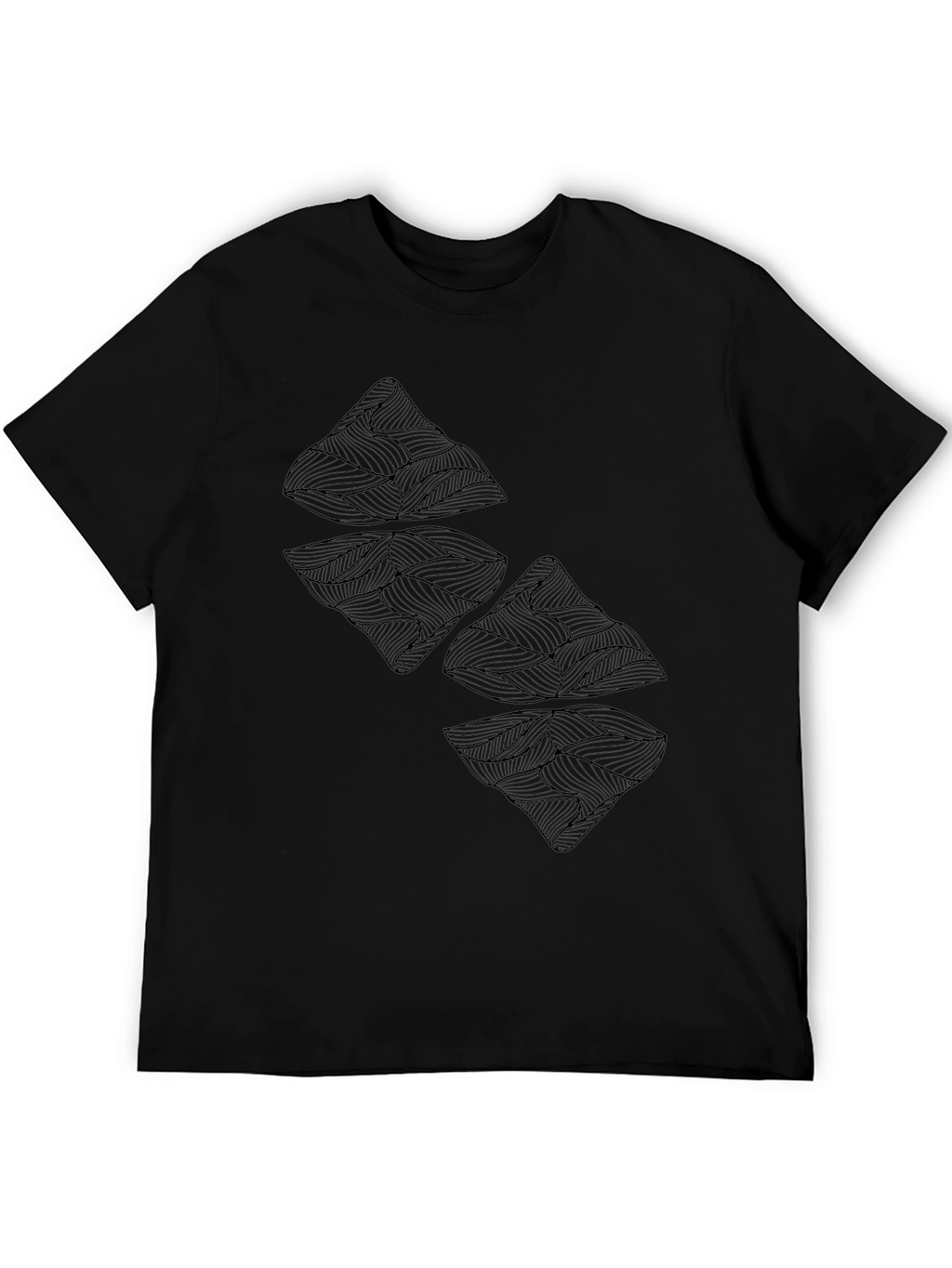 Abstract Mountain Graphic Tee - Black