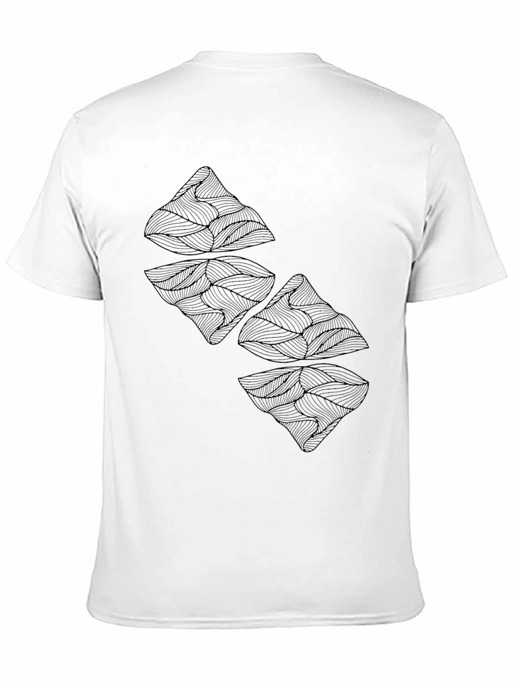 Abstract Mountain Graphic Tee - Black