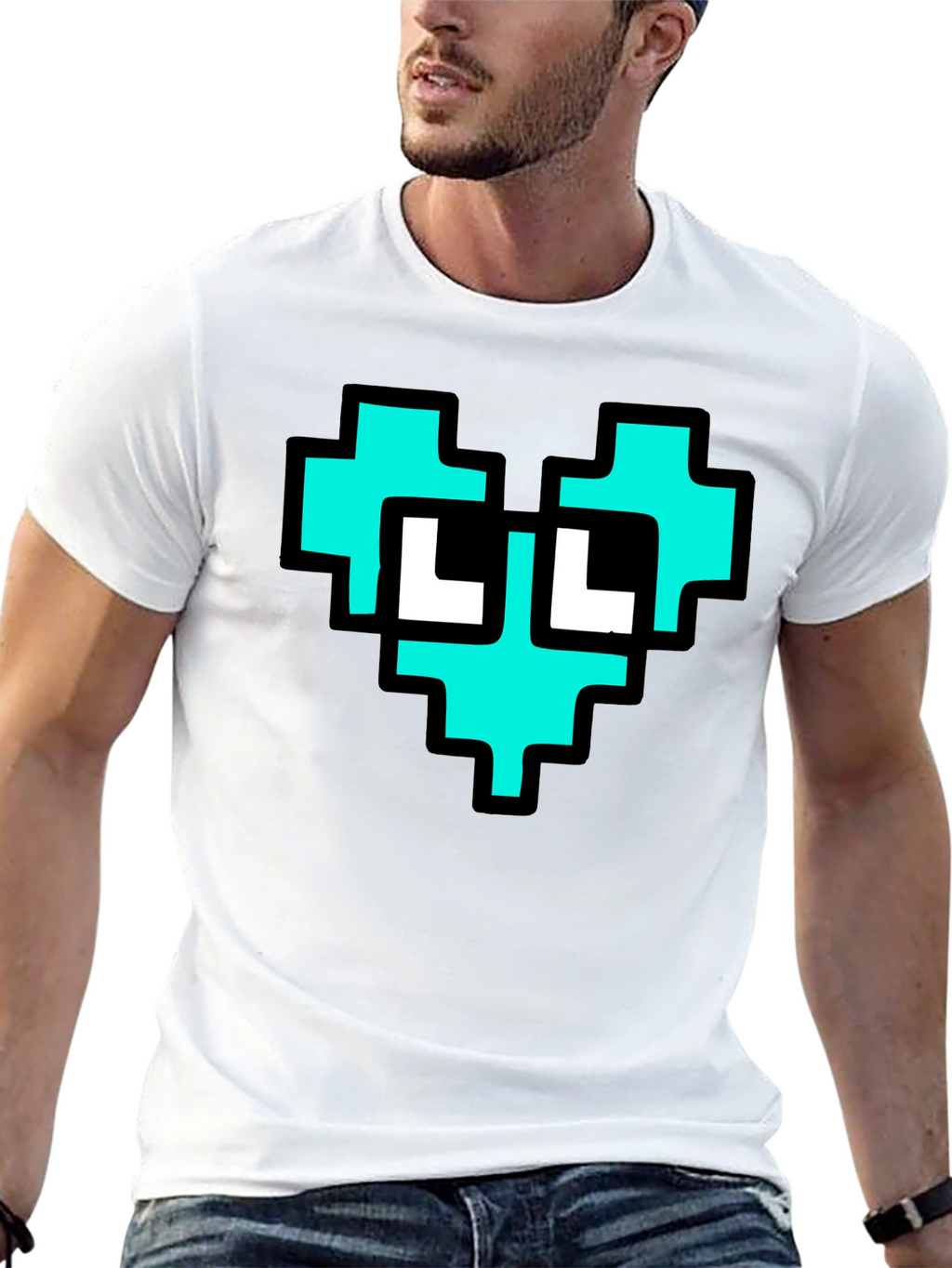 Pixel Heart Graphic T-Shirt - Cool Geeky Design