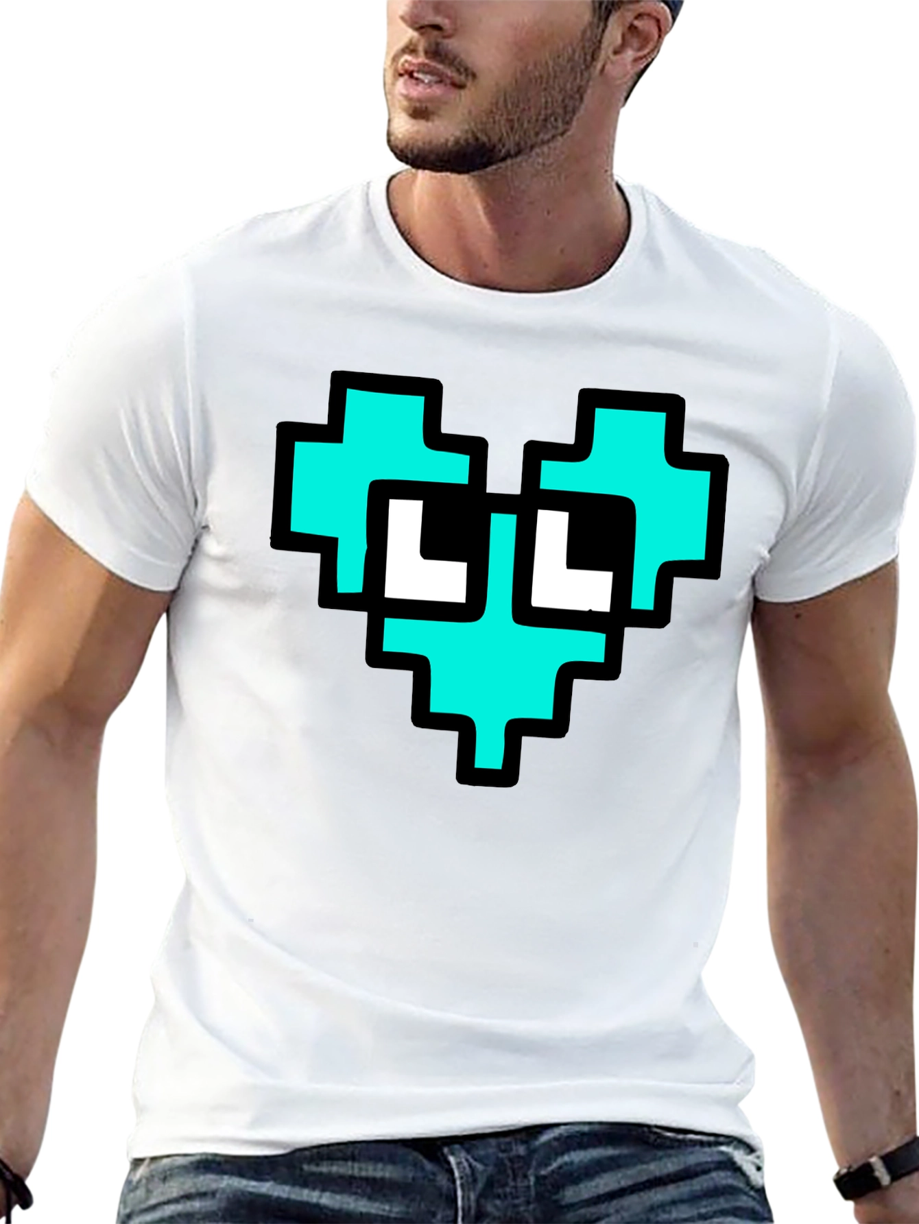Pixel Heart Graphic T-Shirt - Cool Geeky Design