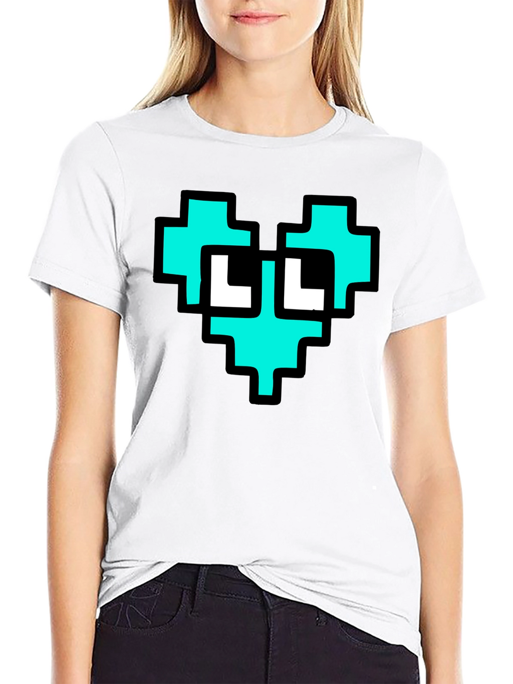 Pixel Heart Graphic T-Shirt - Cool Geeky Design