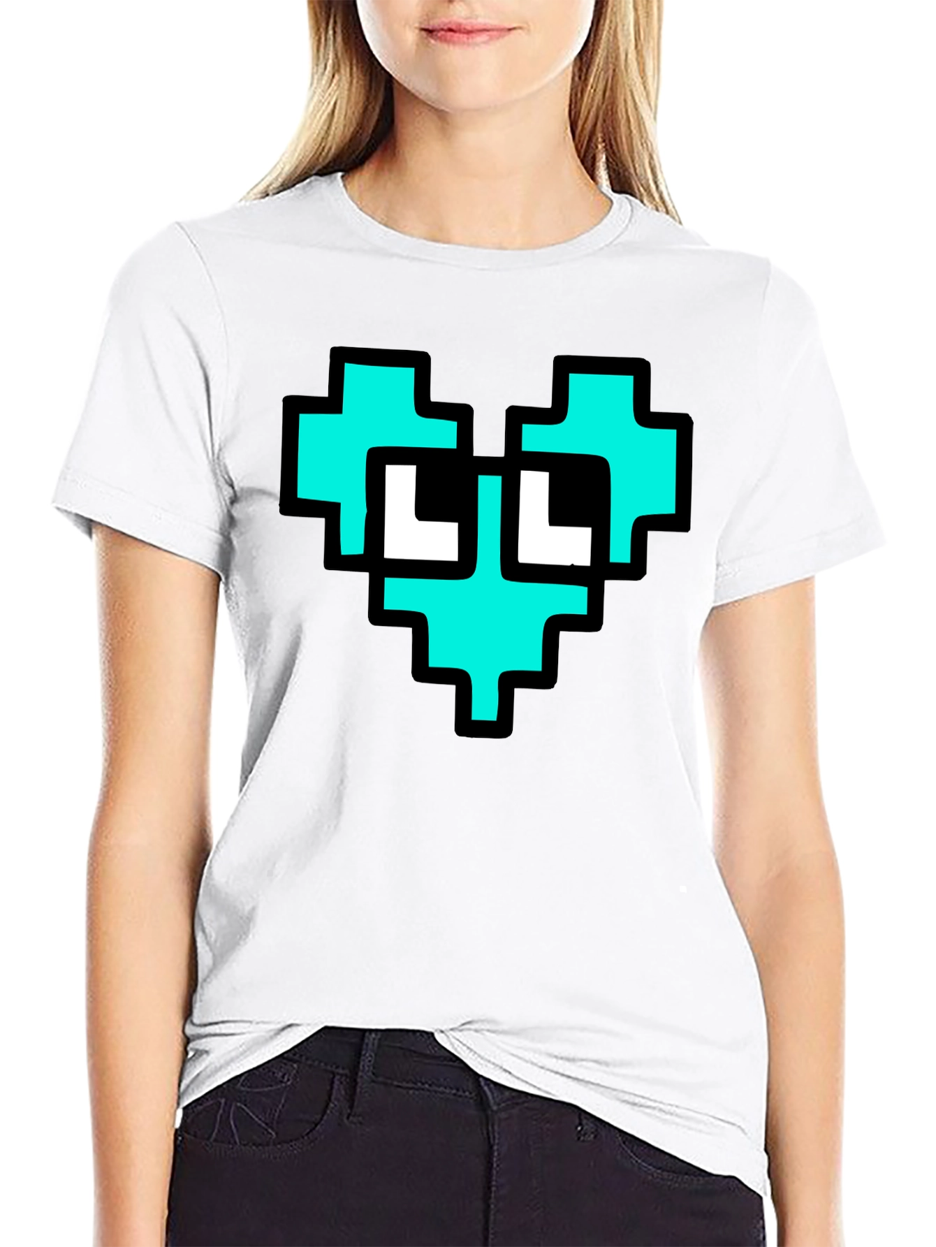 Pixel Heart Graphic T-Shirt - Cool Geeky Design