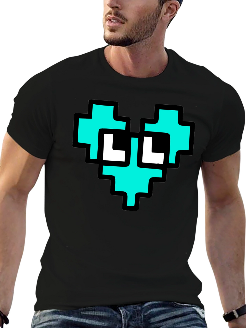 Pixel Heart Graphic T-Shirt - Cool Geeky Design