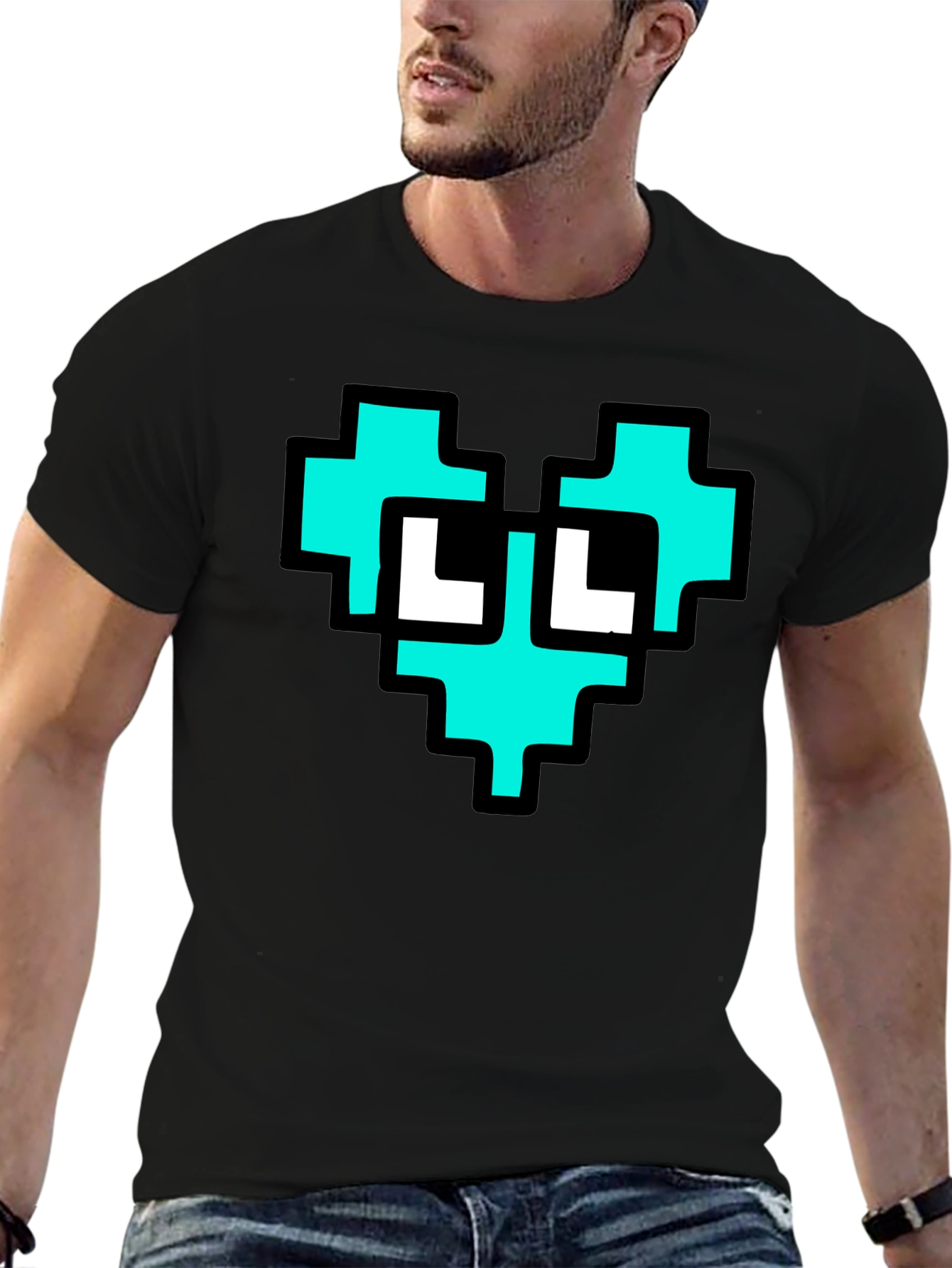 Pixel Heart Graphic T-Shirt - Cool Geeky Design