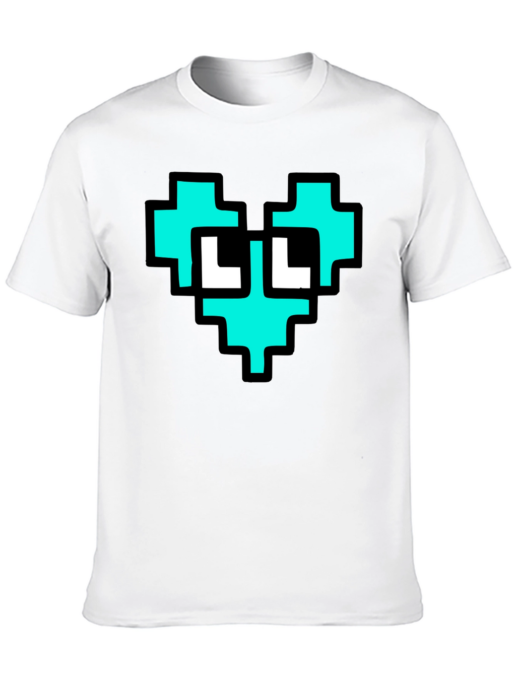 Pixel Heart Graphic T-Shirt - Cool Geeky Design