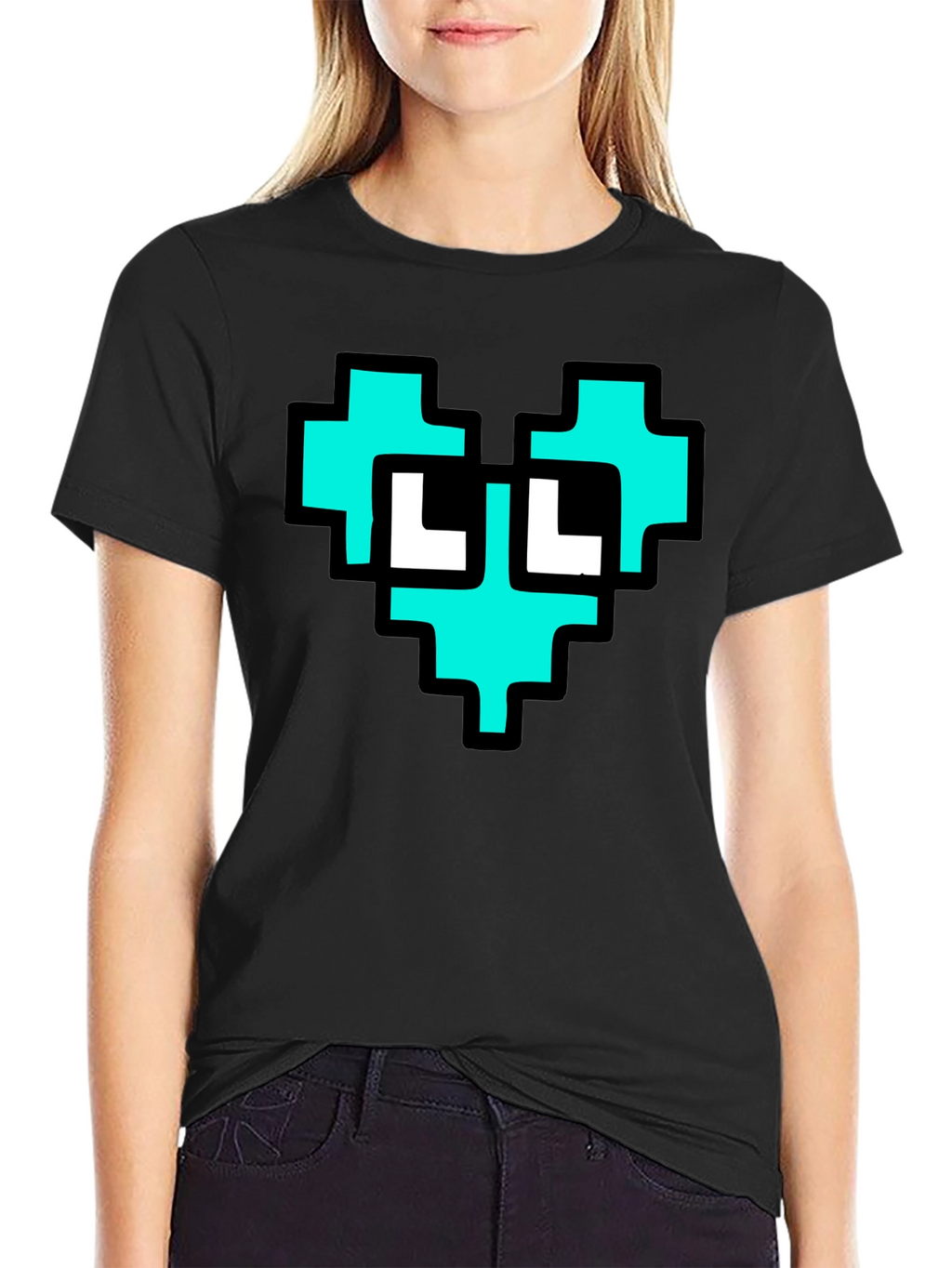 Pixel Heart Graphic T-Shirt - Cool Geeky Design