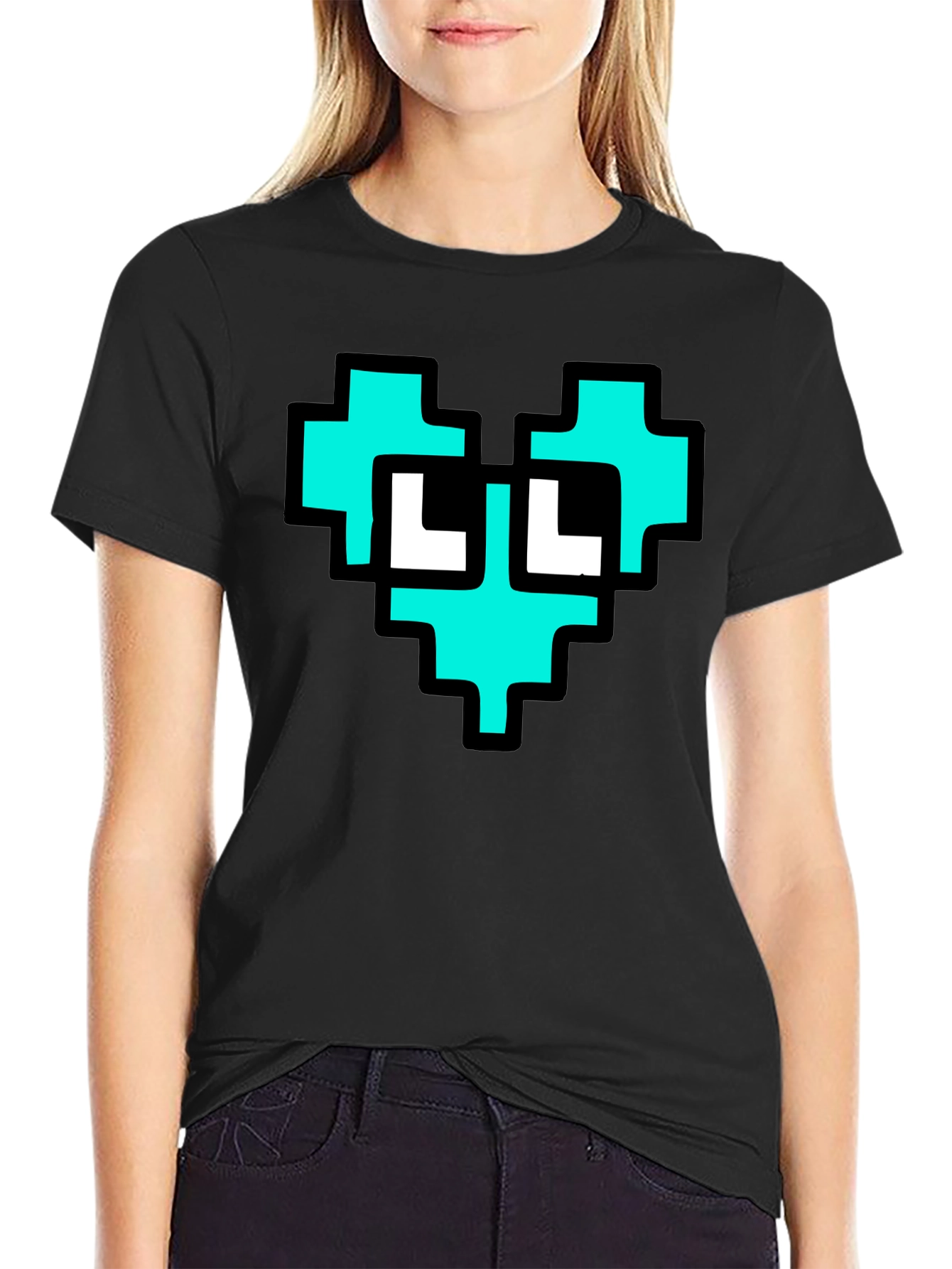 Pixel Heart Graphic T-Shirt - Cool Geeky Design