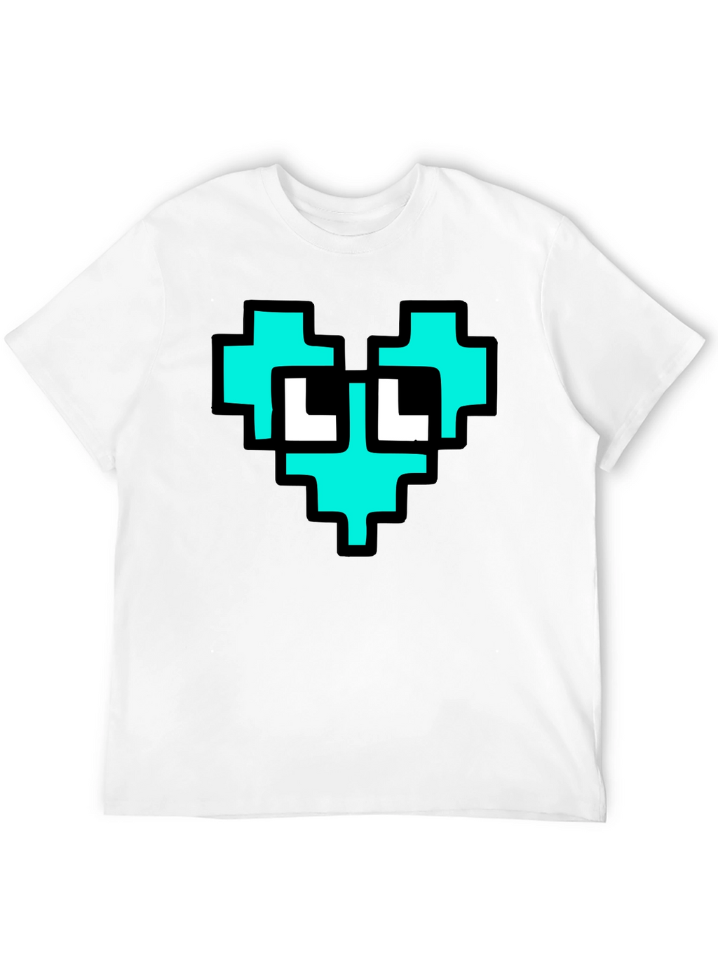 Pixel Heart Graphic T-Shirt - Cool Geeky Design