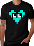 Pixel Heart Graphic T-Shirt - Cool Geeky Design