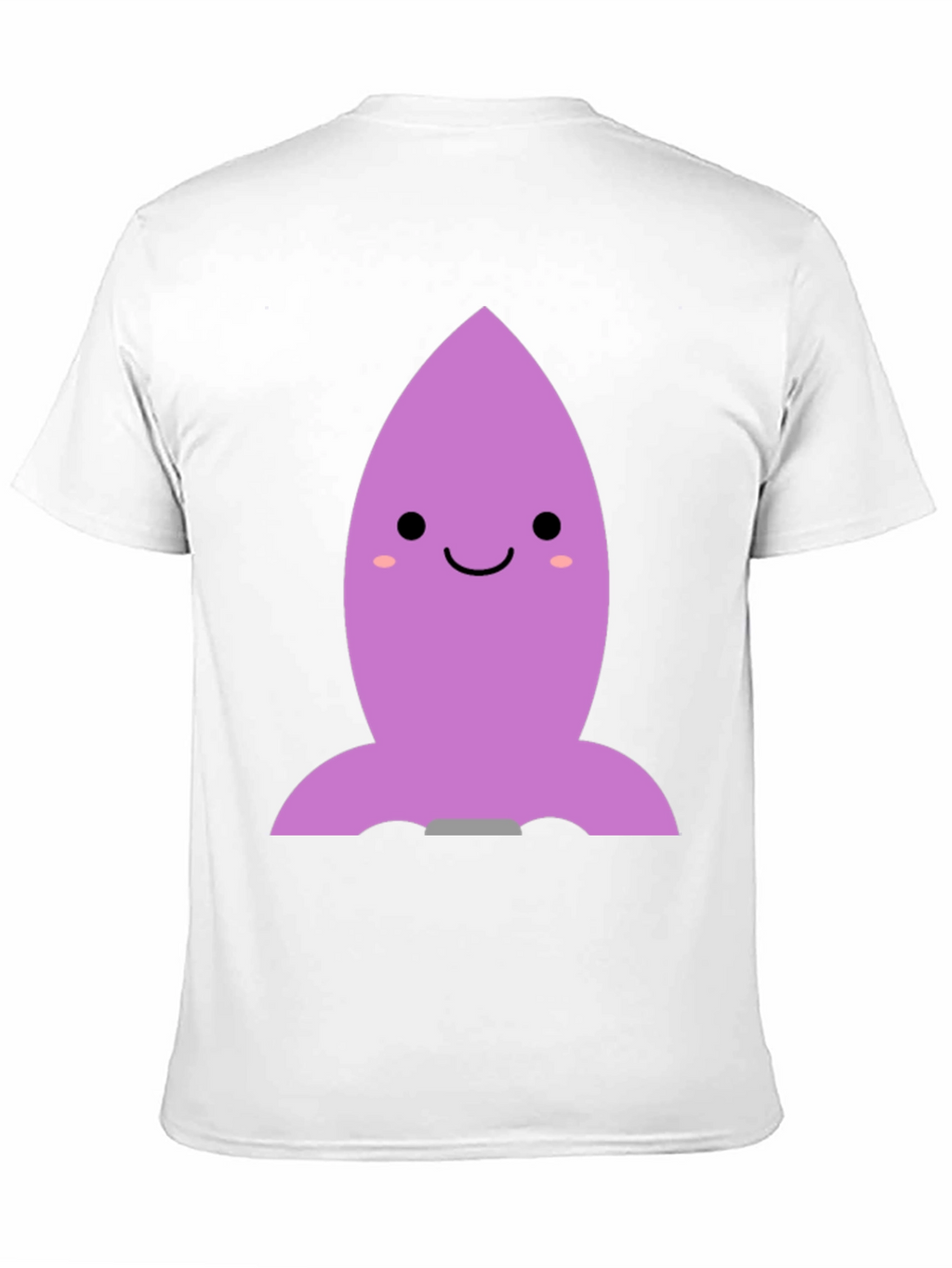 Cute Cartoon Rocket T-Shirt - Black Cotton Blend