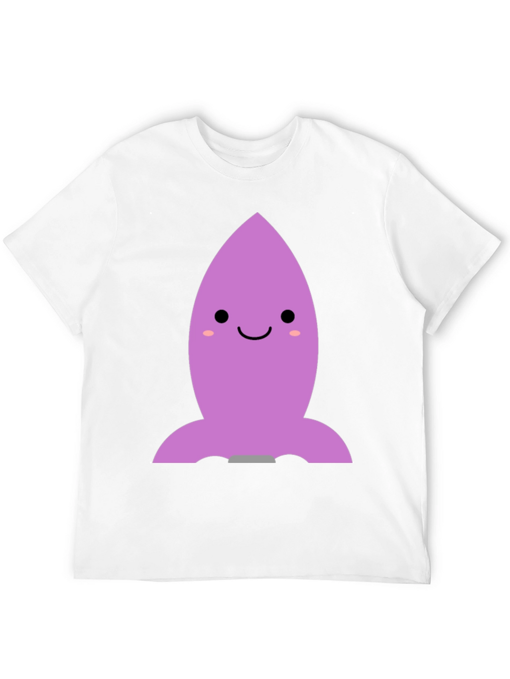Cute Cartoon Rocket T-Shirt - Black Cotton Blend