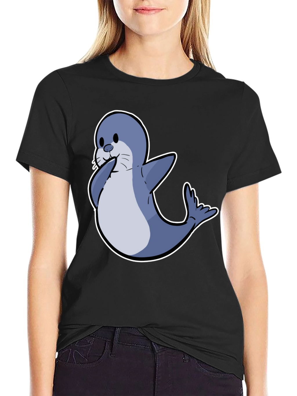 Seal Cartoon Graphic Tee - Cute Animal Shirt
