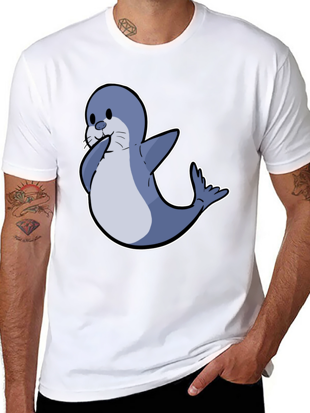 Seal Cartoon Graphic Tee - Cute Animal Shirt