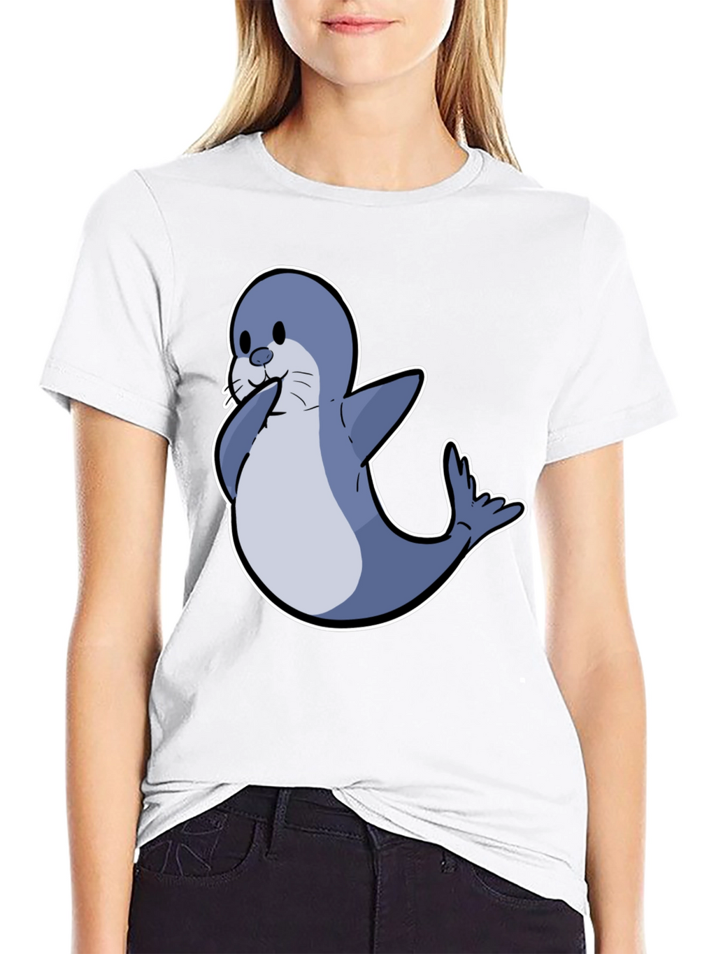 Seal Cartoon Graphic Tee - Cute Animal Shirt