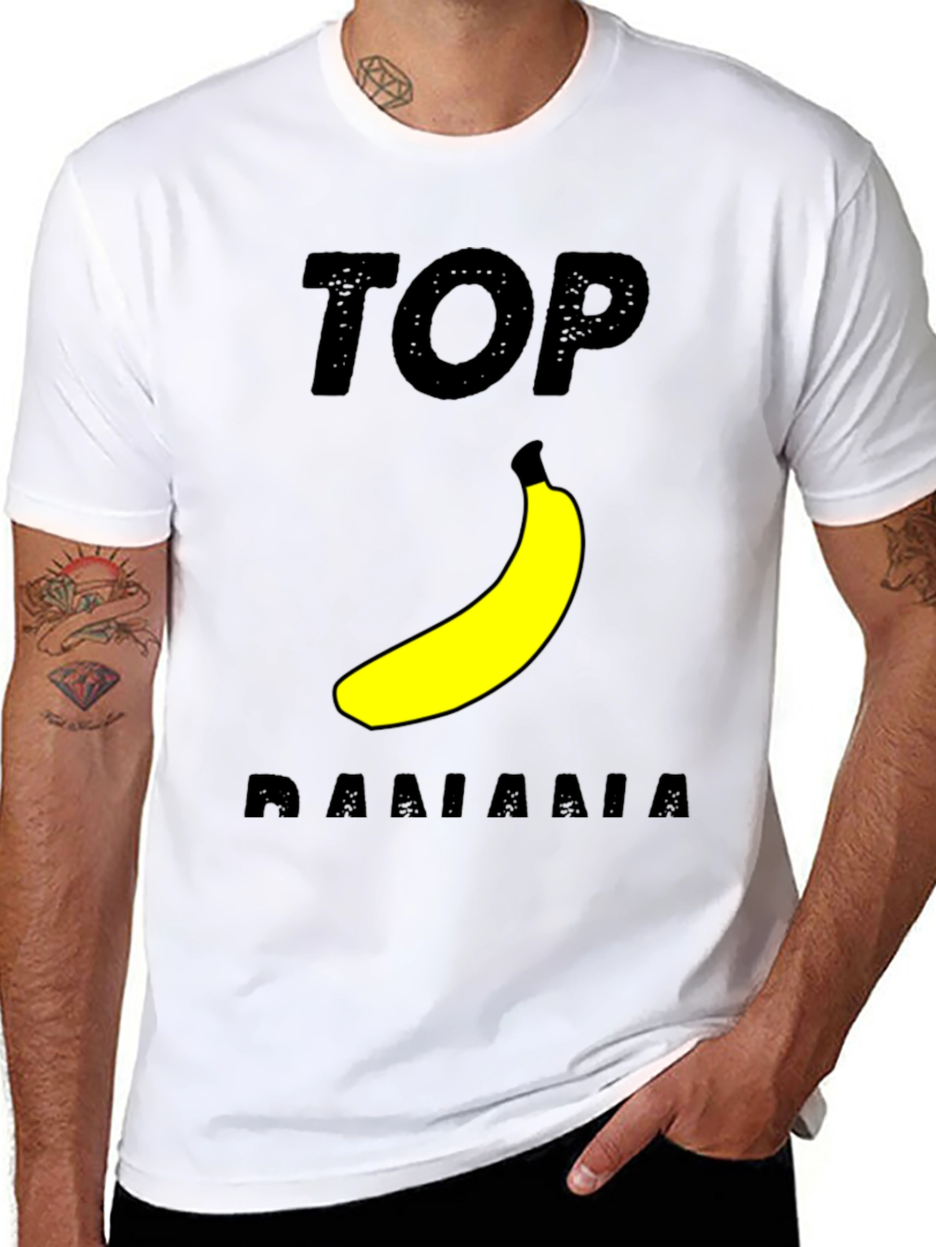 Top Banana Graphic T-Shirt - Black Cotton Tee