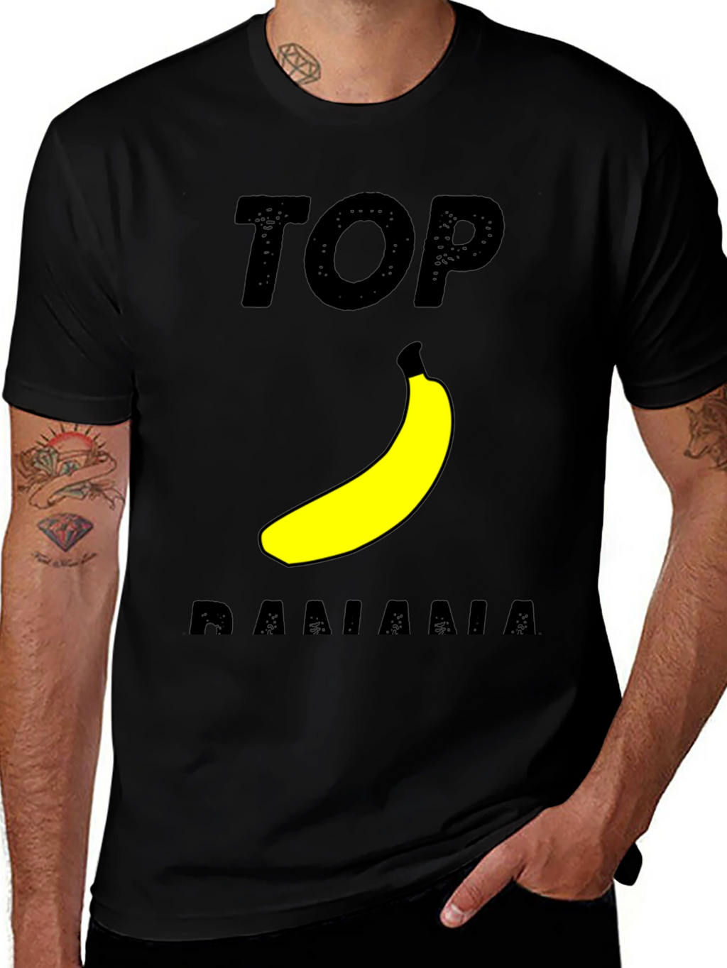 Top Banana Graphic T-Shirt - Black Cotton Tee